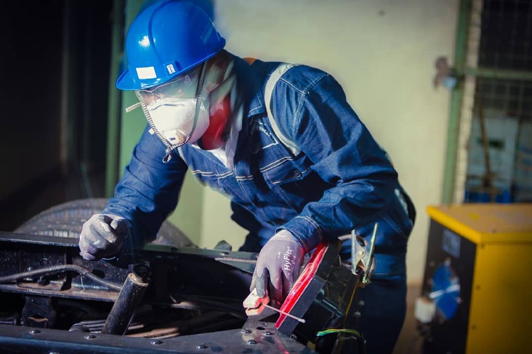 Industrial workers at Wafftech